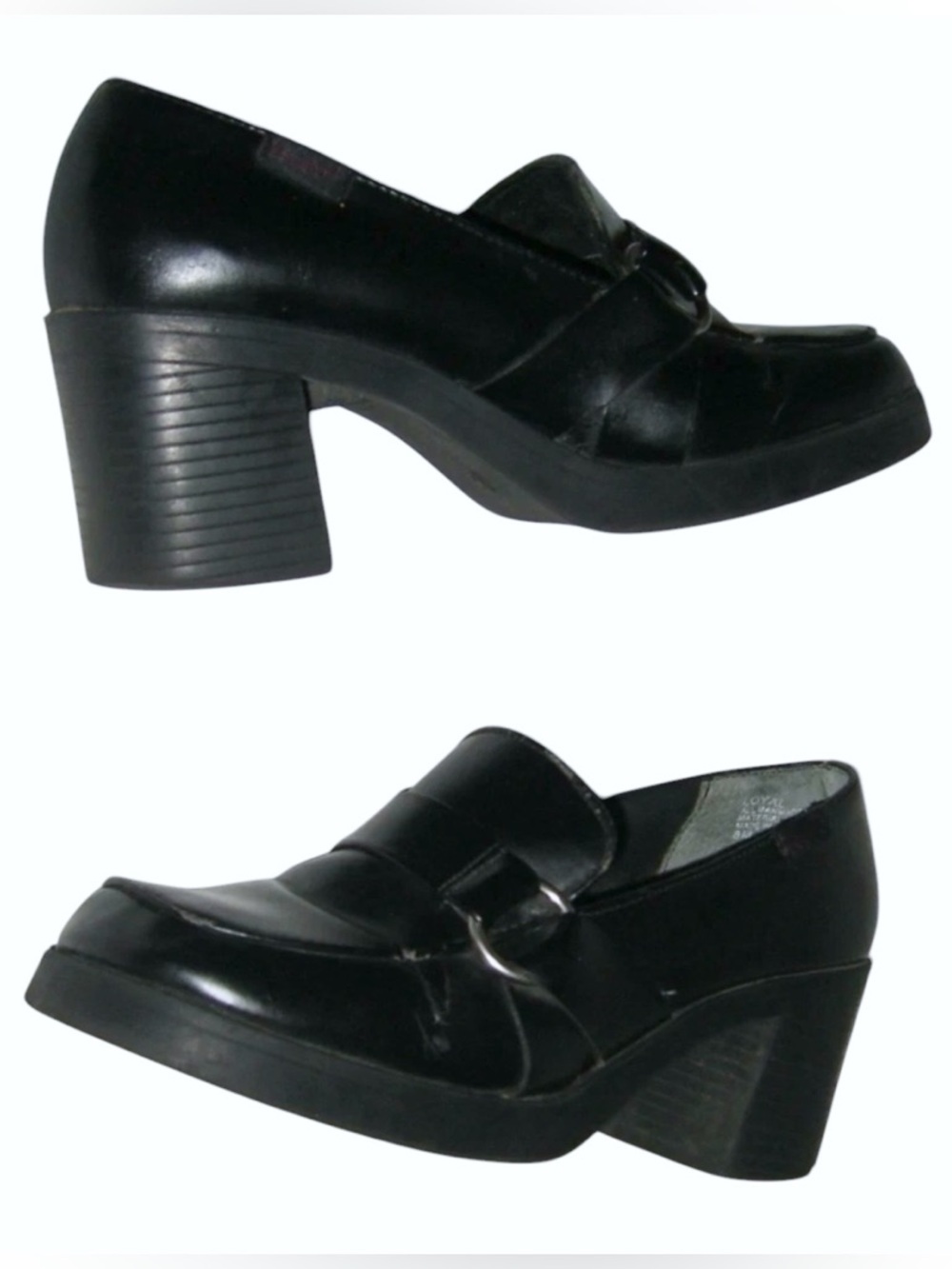 Mudd Loafers Vintage 90's Black Chunky Dark Academia Coquette Kawaii y2k Bratz 8 - Picture 2 of 16